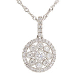 18k White Gold 0.25ctw Diamond Flower Pendant Necklace