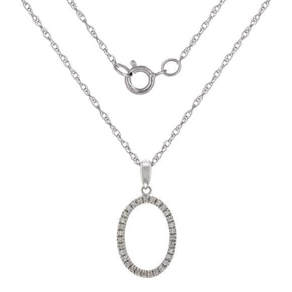Italian 14k White Gold 0.70ctw Diamond Eternity Circle Pendant Necklace
