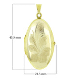 Italian 14k Yellow Gold Vintage Floral Oval Locket Charm Pendant 1.75" 7.6 grams