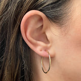 Italian 14k Yellow Gold High Polish Round Endless Hoop Earrings 1.2" 1 gram