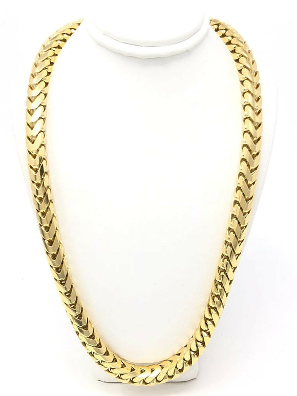 Men's 14k Yellow Gold Solid Franco Chain Necklace 31