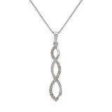 14k White Gold 1/4ctw Diamond Twist Pendant Necklace