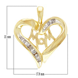 10k Yellow Gold 0.10ctw Diamond MOM Open Heart Pendant
