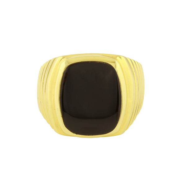 Men's 14k Yellow Gold Rectangle Black Onyx Ring Size 9.25 9.7 grams