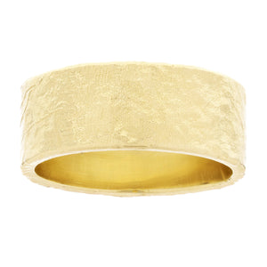 14k Yellow Gold Hammered Ring Band 8.4mm Size 8 - 9.3 grams