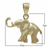 14k Yellow Gold High Polish Good Luck Baby Elephant Charm Pendant 1.7 grams