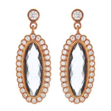 14k Rose Gold 0.33ctw London Blue Topaz & Diamond Vintage Style Dangle Earrings