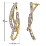 14k Yellow Gold 1/2ctw Diamond Loop Dangle Earrings