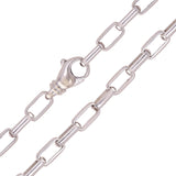 10k White Gold Handmade Rectangle Link Chain Necklace 26" 5.6mm 47.8 grams