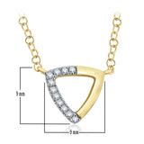 14k Yellow Gold and Diamond Inverted Triangle Shaped Suspended Pendant Necklace