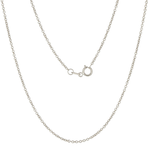 14k White Gold Rolo Chain Necklace 18