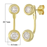 14k Yellow Gold 1ctw Diamond Stud Detachable Earring Jacket Studs