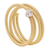 18k Yellow & White Gold Satin 0.10ctw Diamond Solitaire Flexi Coil Wire Ring