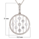 18k White Gold 0.65ctw Diamond Drip Circle Pendant Necklace