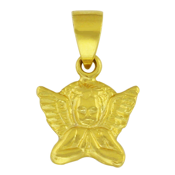 14k Yellow Gold Baby Angel Cherub Guardian Angel Charm Pendant 1 gram