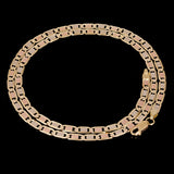 14k Tri Color Gold Pave Valentino Mariner Link Chain Necklace 20" 4mm 14.8 grams