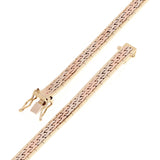 Italian 14k Tri-Color Gold Flat Bracelet 7" 4.3mm 10.3 grams