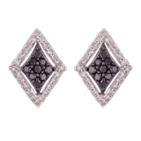 10k White Gold 0.55ctw Black & White Diamond Kite Earrings 14.2mm x 10.5mm