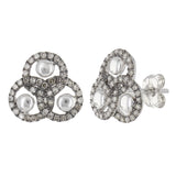 10k White Gold 0.43ctw Diamond Entwined Circle Stud Earrings