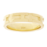 14k Yellow Gold Carved Cross Ring Band Size 8 4.9mm 5.9 grams