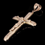Italian Hollow 14k Yellow Gold Crucifix Cross Charm Pendant 1.7" 2.1 grams