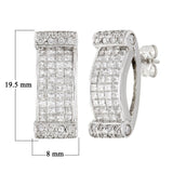 18k White Gold 2.06ctw Diamond Scroll Earrings