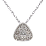 14k White Gold 0.20ctw Diamond Triangle Floating Necklace