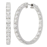 18k White Gold 4.34ctw Diamond Inside Out Hoop Earrings