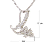 18k White Gold 0.13ctw Diamond Fluttering Butterfly Pendant Necklace 18"