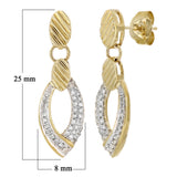 10k Yellow Gold 0.30ctw Diamond Scalloped Dangle Drop Earrings