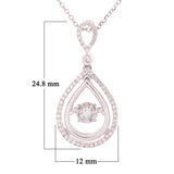 14k White Gold 0.30ctw Heartbeat Diamonds in Rhythm Pear Pendant Necklace 18"