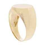 14k Yellow Gold Signet Ring Band High Polish & Satin Finish Size 9.5 13 mm 9g