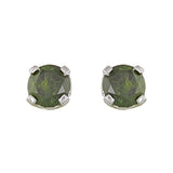 10k White Gold 0.35ctw Green Diamond Solitaire Stud Earrings 3.9mm x 3.9mm