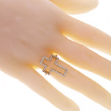14k Yellow Gold 0.59ctw Diamonds Cross Ring Size 6.5