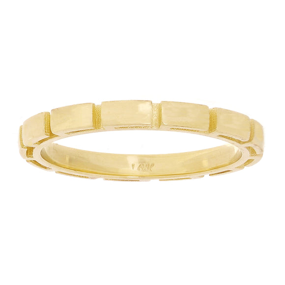 14k Yellow Gold Bar Ring Band Size 8 - 2.4mm 3 grams