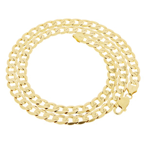 Men's Italian 10k Yellow Gold Curb Cuban Chain Necklace 22" 7.5mm 33.6 grams