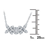 14k White Gold 0.75ctw Diamond XOXO Hugs & Kisses Pendant Necklace 18"