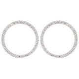 14k White Gold 1ctw Diamond Eternity Circle Drop Earrings