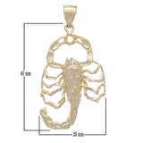 10k Yellow Gold Diamond Cut Scorpion Insect Charm Pendant 1.9" 5 grams