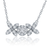 14k White Gold 0.75ctw Diamond XOXO Hugs & Kisses Pendant Necklace 18"