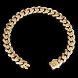 Italian 14k Yellow Gold Hollow Cuban Monaco Chain Bracelet 8" 9.3mm 12.5 grams