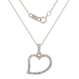 14k White Gold 0.25ctw Diamond Pave Heart Pendant Necklace 18"