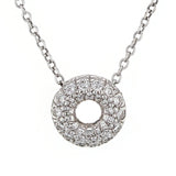 18k White Gold 1/2ctw Diamond Floating Circle Pendant Necklace