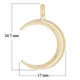 14k Yellow Gold Crescent Moon High Polished Charm Pendant 2.2 grams