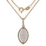 14k Rose Gold 0.55ctw Champagne & White Diamond Marquise Pendant Necklace 18"