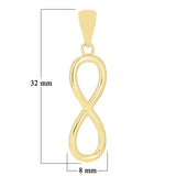 14k Yellow Gold Infinity Charm Pendant 1.2" 2 grams