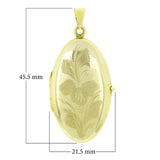 Italian 14k Yellow Gold Vintage Floral Oval Locket Charm Pendant 1.8" 7.6 grams