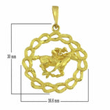 14k Yellow Gold Solid Horse Shoe Racing Horse Charm Round Pendant 5.4 grams