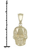 14k Yellow Gold Solid Small Skull Charm Pendant 1.4 grams