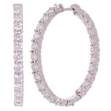 18k White Gold 5.75ctw Diamond Inside Out Hoop Earrings